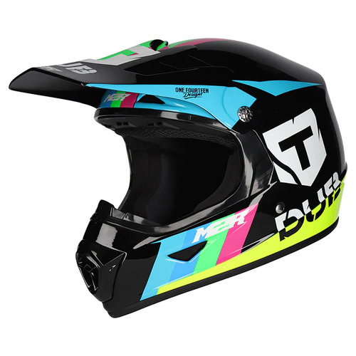 M2R Xyouth Motorcycle Helmet Tdub PC -5 Black/Large