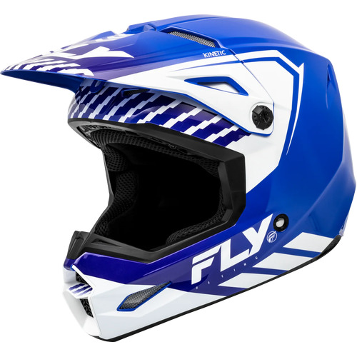 Fly Kinetic Motorcycle Helmet Menace Blue White/Sm