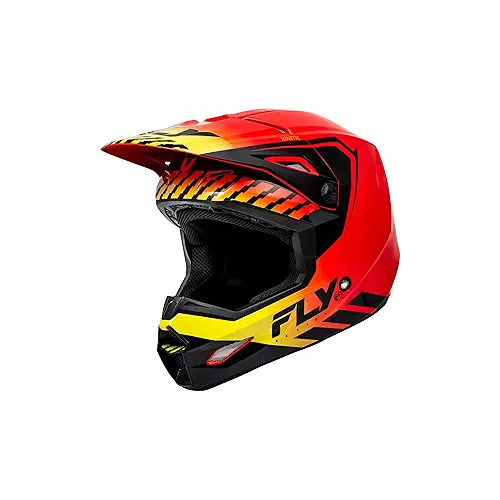 Fly Kinetic Motorcycle Helmet Menace Red Black Yellow/2X