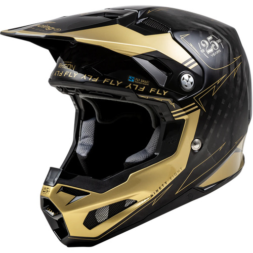 Fly Formula S Carbon Motorcycle Helmet Legacy Black Gold/Sm