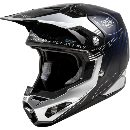 Fly Formula S Carbon Motorcycle Helmet Legacy Blue.Carbon Silver/Sm