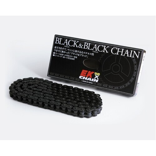 EK Motorcycle  530 QX-Ring Black/Black Chain 122L