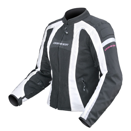 Dririder Airstream Ladies Waterproff Motorcyclee   Jacket - Black/White XS