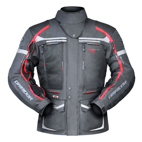 10/S Womens Dririder Vortex 2 Motorbike Jacket All Seasons Touring Black Red