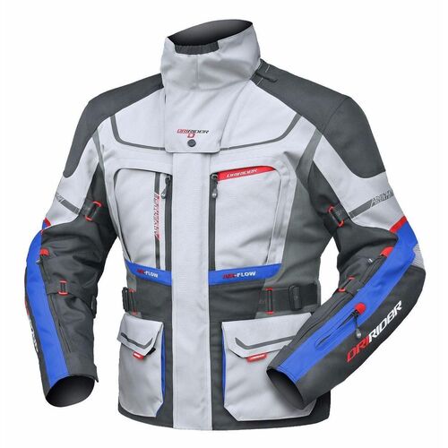 Dririder Men's Vortex Adventure 2 Motorcycle Jacket - Grey/Anthracite/Blue