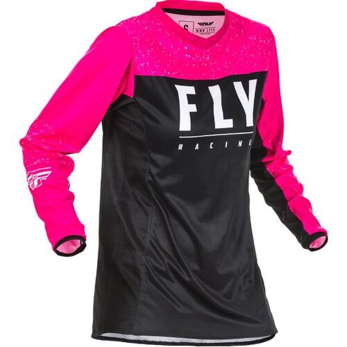 Fly Racing Lite Ladies Motorcycle Jersey Size:Large - Neon/Pink/Black