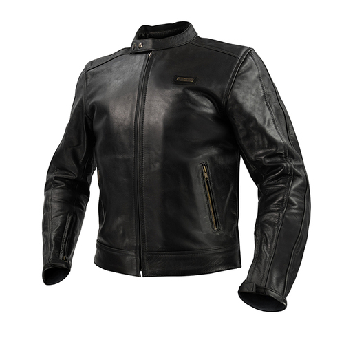 Argon Ladies Forge Non-Perforated Leather Motorcycle Jacket - Black