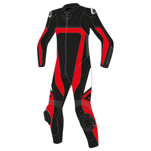 Dainese Gen-Z Junior 1Pc Perforated Leather Suit Size: 58 - Black/Fluo Red/Black