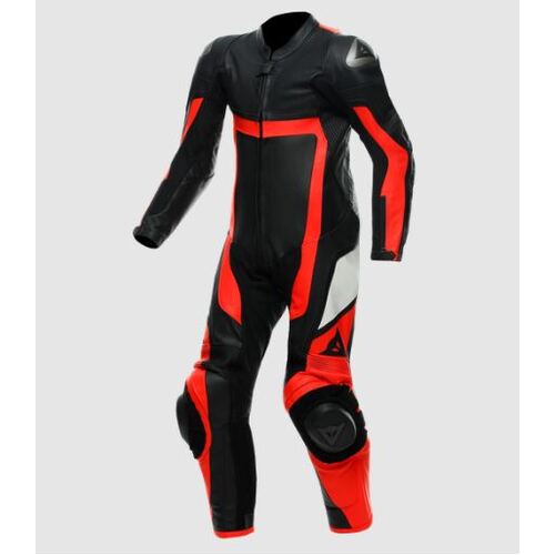 Dainese Gen-Z Youth 1-PC Perforated Leather Suit -  Black/Fluo-Red/Black