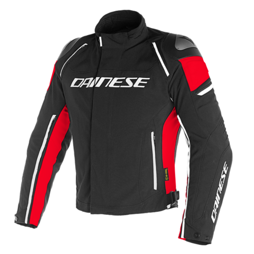 Dainese Racing 3 D-Dry Motorcycle  Jacket - Black/Black/Red