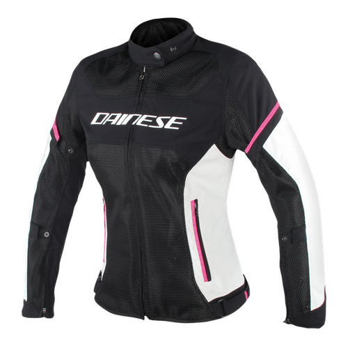 Dainese Air Frame D1 Lady Tex Motorcycle  Jacket - Black/Vaporous Gray Fuxia