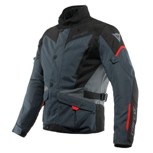Dainese Tempest 3 D-Dry Motorcycle  Jacket - Ebony/Black/Lava-Red