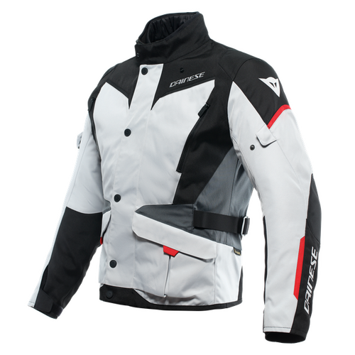 Dainese Tempest 3 Ladies D-Dry Motorcycle  Jacket - Glacier-Gray/Black/Lava-Red