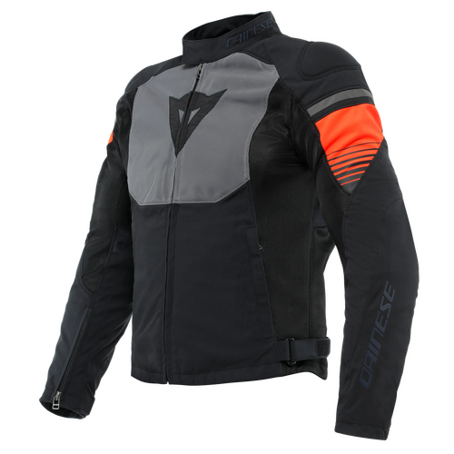 Dainese Air Fast Tex Motorcycle Jacket  Black/Gray/Fluo-Red