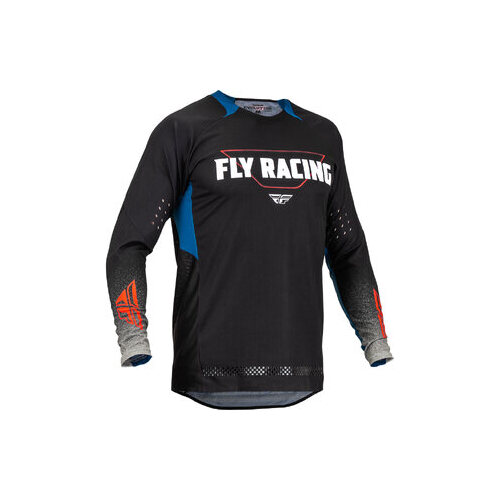 Fly Racing 2023 Evolution Motorcycle Jersey - Black/Grey/Blue 