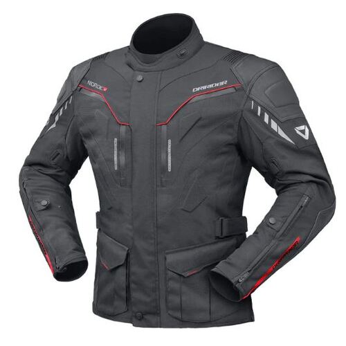 Dririder Nordic V Textile Motorcycle Jacket - Black/Black