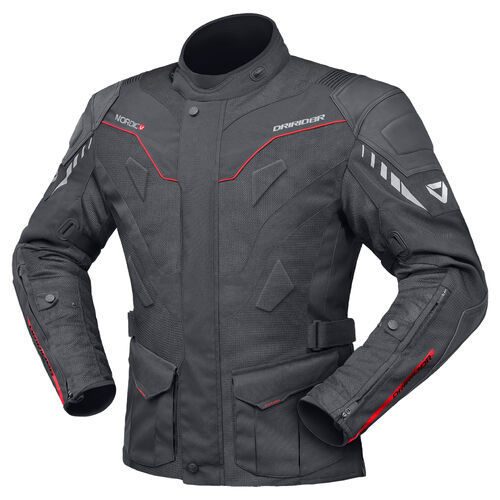 Dririder Nordic V Textile Motorcycle Jacket - Black/Black