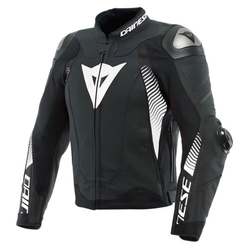 Dainese Super Speed 4 Leather Motorcycle Jacket  Black-Matt/White/44