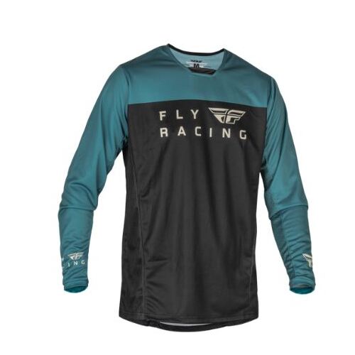 Fly Racing Radium 2023 Youth Motorcross Jersey - Black/Evergreen/Sand