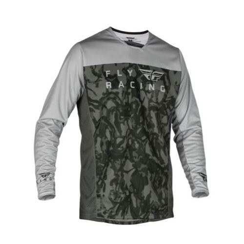 Fly Racing Radium 2023 Youth Motorcross Jersey - Dark Grey Camo/Grey