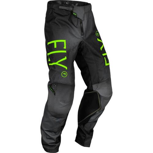 Fly Kinetic Prodigy 2024 Motorcycle Pant Charcoal Neon Green True Blue /18 Inch