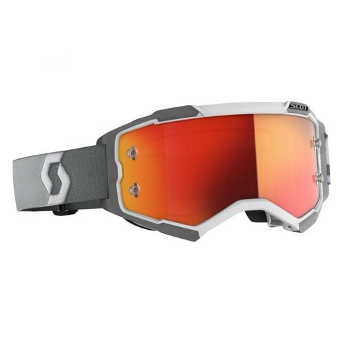 Scott Fury Chrome Works Motocross Goggle - White/Grey/Orange