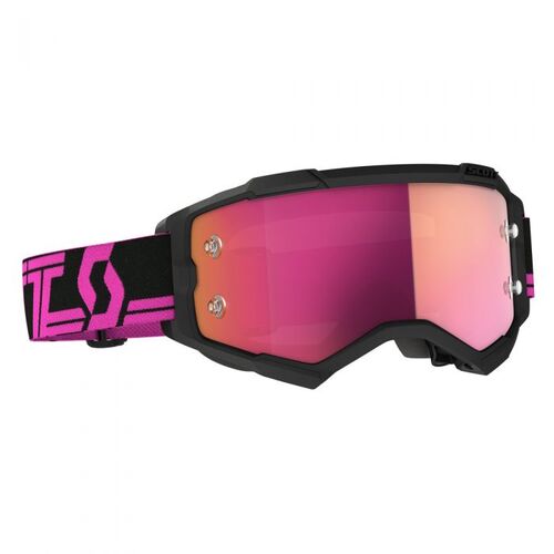 Scott Fury Chrome Lens Motorcycle Goggle - Black/Pink/Pink