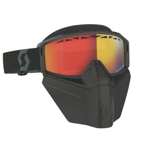 Scott Primal Safari Facemask Light Sensitive Lens Motorcycle Goggle - Black/Red Chrome