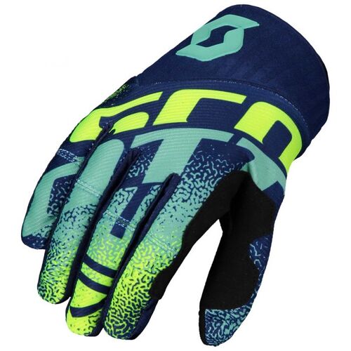 Scott 450 Noise Motorcycle Gloves - Blue/Yellow