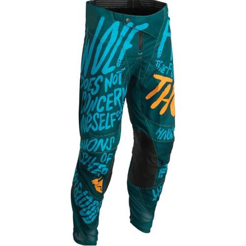 Thor Youth Pulse Counting Sheep Motorcycle Pants - Teal/Tangerine