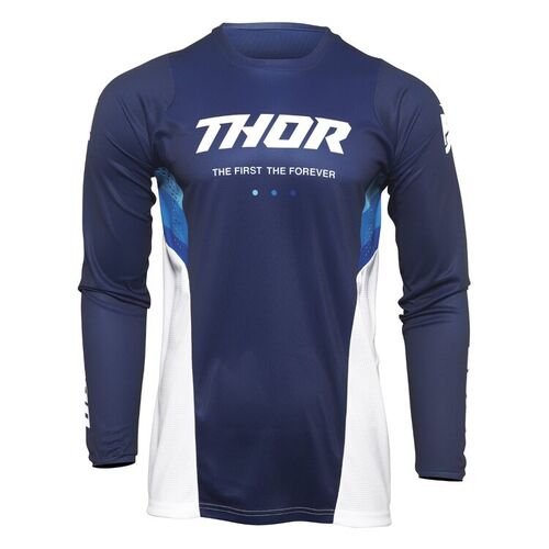 Thor Pulse React Motorcycle Jersey - Navy/White