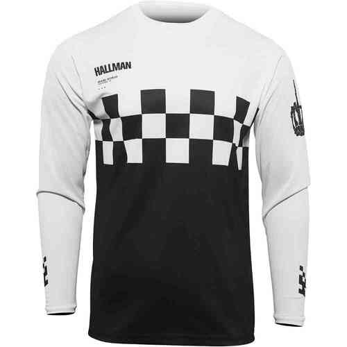 Thor Differ Cheq  Motorcycle Jersey  Black/White XL