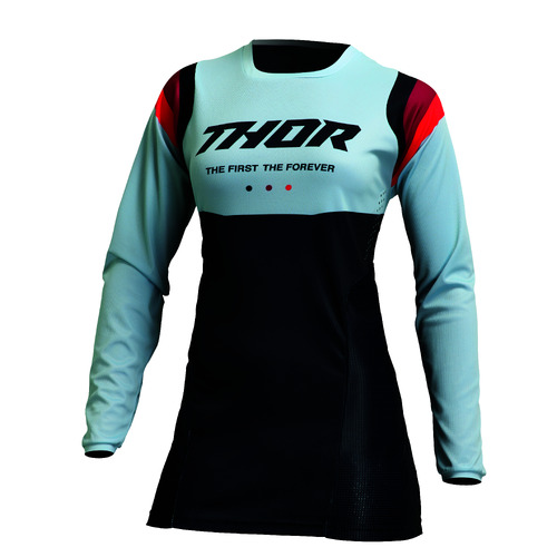 Thor Pulse Rev Ladies Motorcycle Jersey - Black/Mint