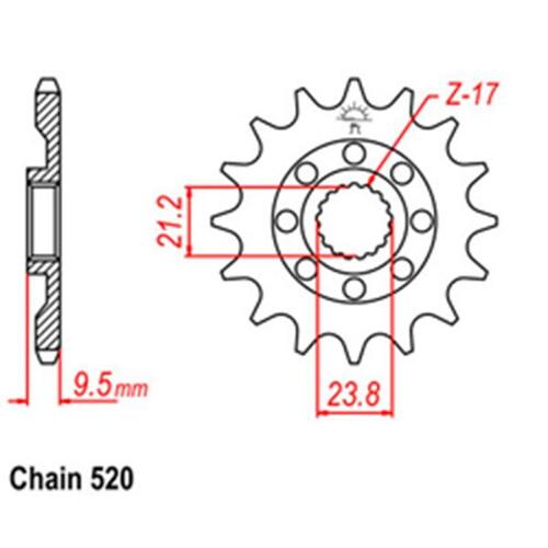 Suzuki Motorcycle Front Sprocket 15 Teeth 520