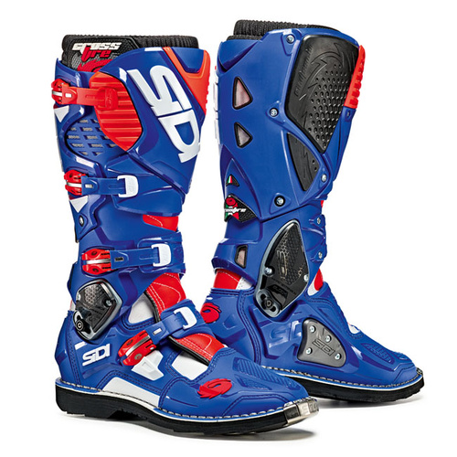 Sidi Crossfire 3 Motorcycle Boots - White/Blue/Red/Fluro