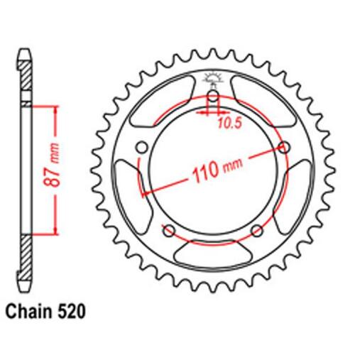 Suzuki Rear Sprocket 39 Teeth 520