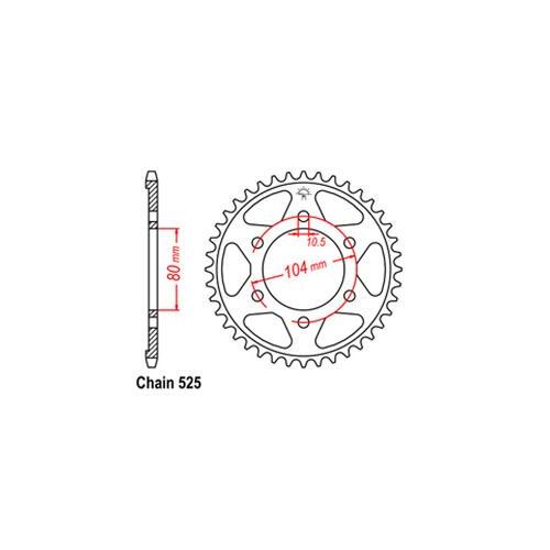 Rear Sprocket Kawasaki 525