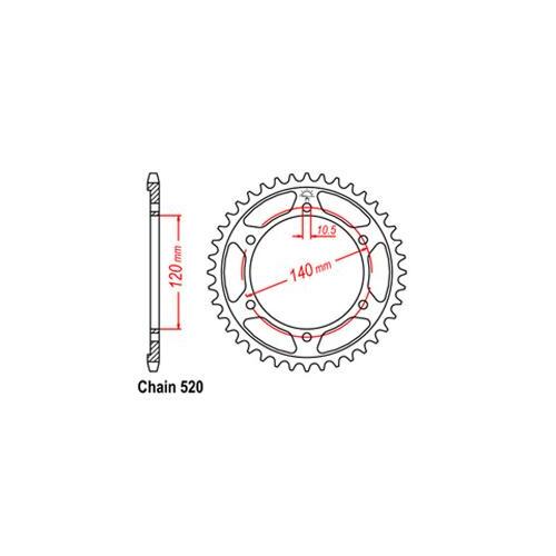 Rear Sprocket Honda Kawasaki 520