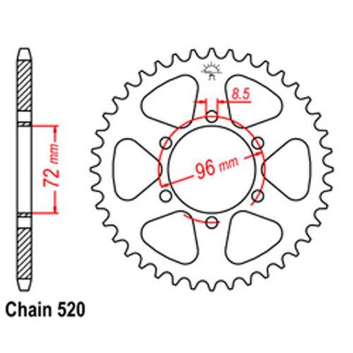 Suzuki Motorcycle Rear Sprocket 42 Teeth 520