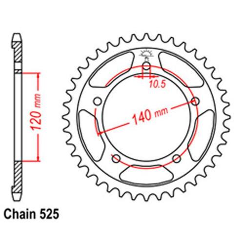 Suzuki Motorcycle Rear Sprocket 42 Teeth 525