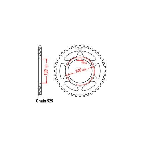 Rear Sprocket Kawasaki Suzuki 525