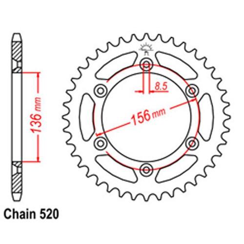 Suzuki Motorcycle Rear Sprocket 42 Teeth 520