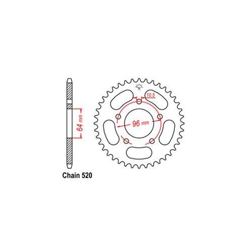 Rear Sprocket Honda 520