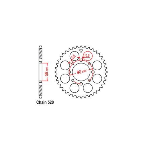 Rear Sprocket Honda Ktm 520