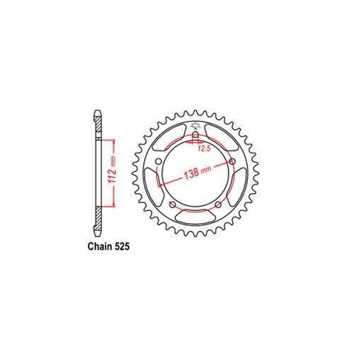 Rear Sprocket Honda 525