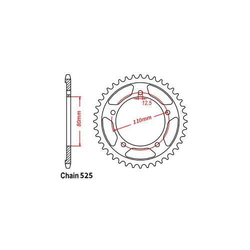 Rear Sprocket Honda 525