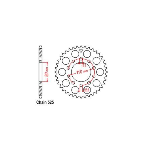 Rear Sprocket Honda 525