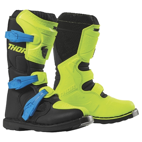 Thor Youth Blitz XP Motorcycle Boots - Flo Acid/Black