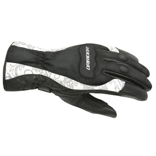 Dririder Vivid 2 Ladies Motorcycle Gloves - Black/White