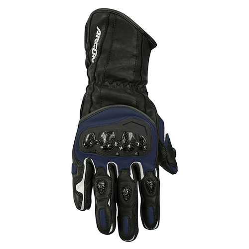 Argon Rush Leather Men Motorcycle On Road Gloves - Black/Blue L